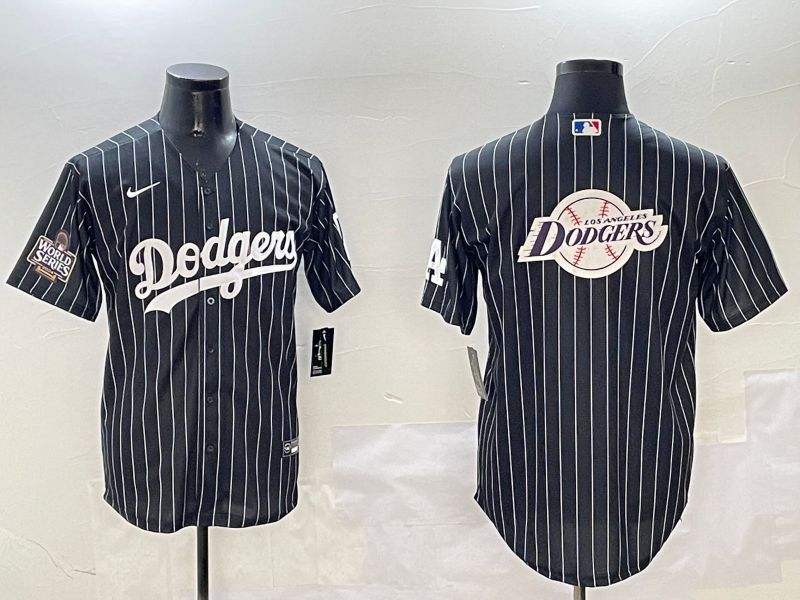 Men Los Angeles Dodgers Blank Black Stripe Jointly Name 2025 Nike MLB Jersey style 27->los angeles dodgers->MLB Jersey